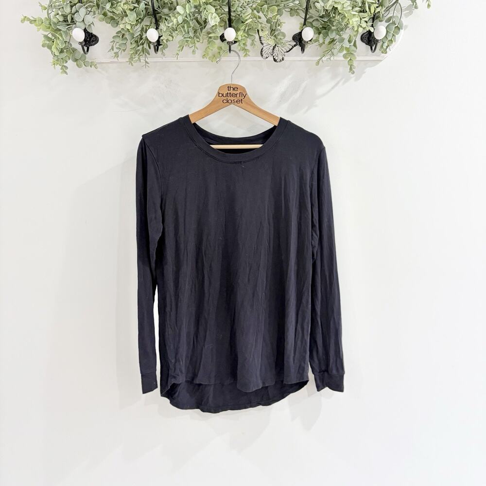 Kyte Baby Black Long Sleeve Crewneck Relaxed Fit And Curved Hem Women’s M